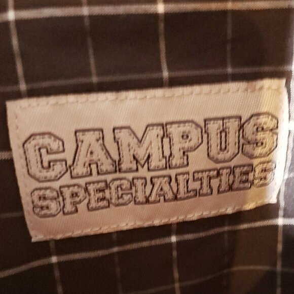 Campus Specialties Mens Black White Check Long Sleeve Button Down Medium - Picture 4 of 6